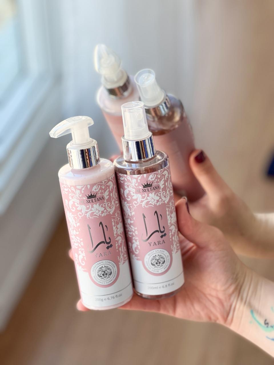 Hidratante corporal e body splash Yara